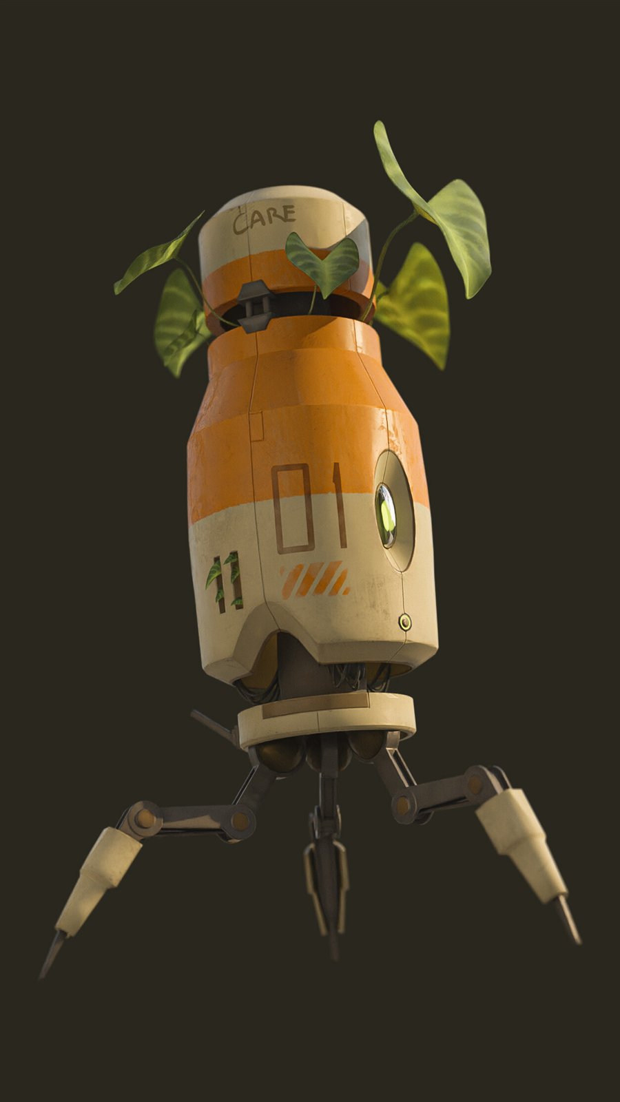 Stylized care robot character