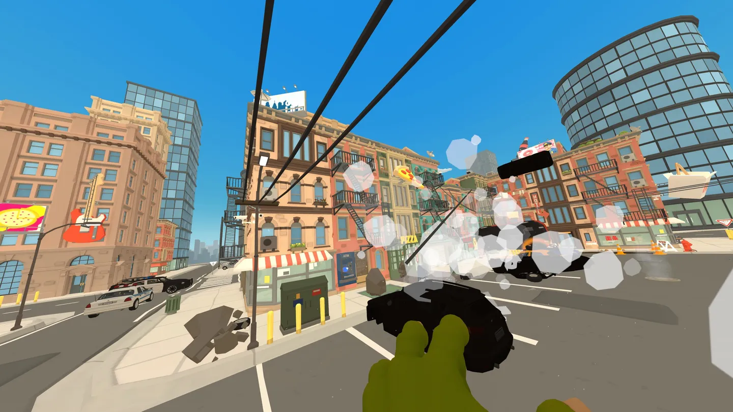 I'm Monster interacting with cars in the city