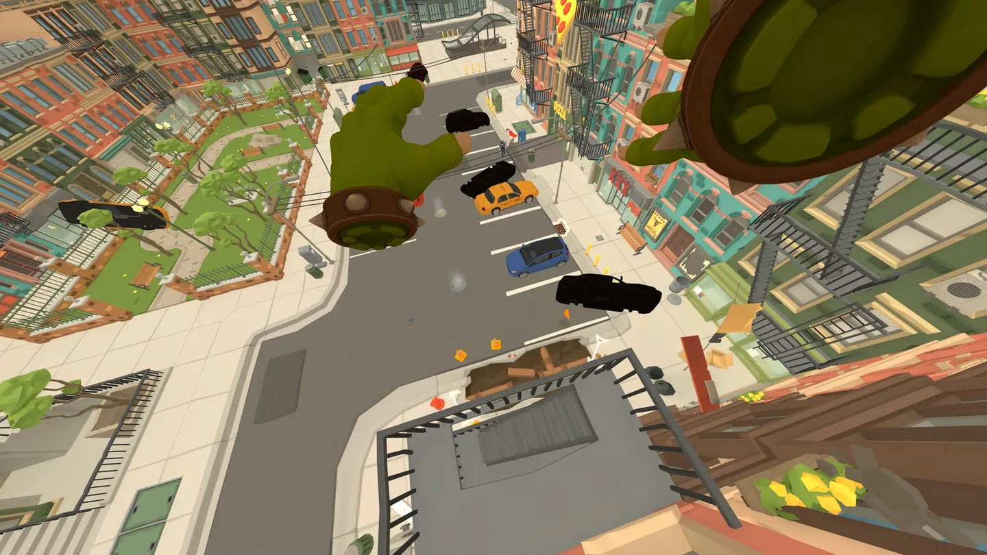 I'm Monster view from above the city rooftops