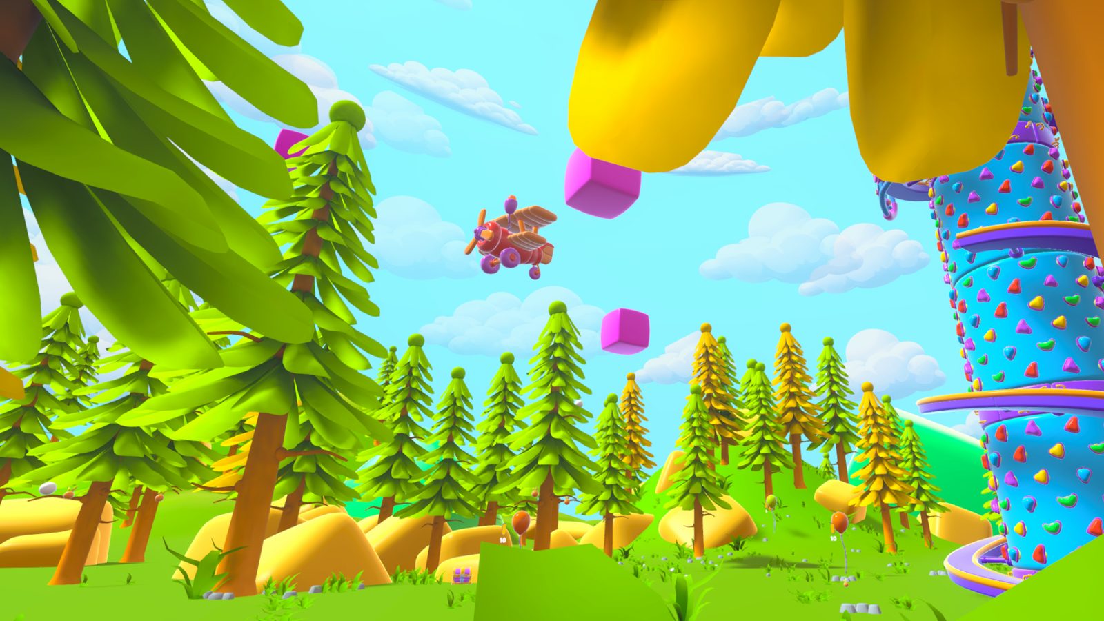 Infinity Climb flying plane crossing the forest