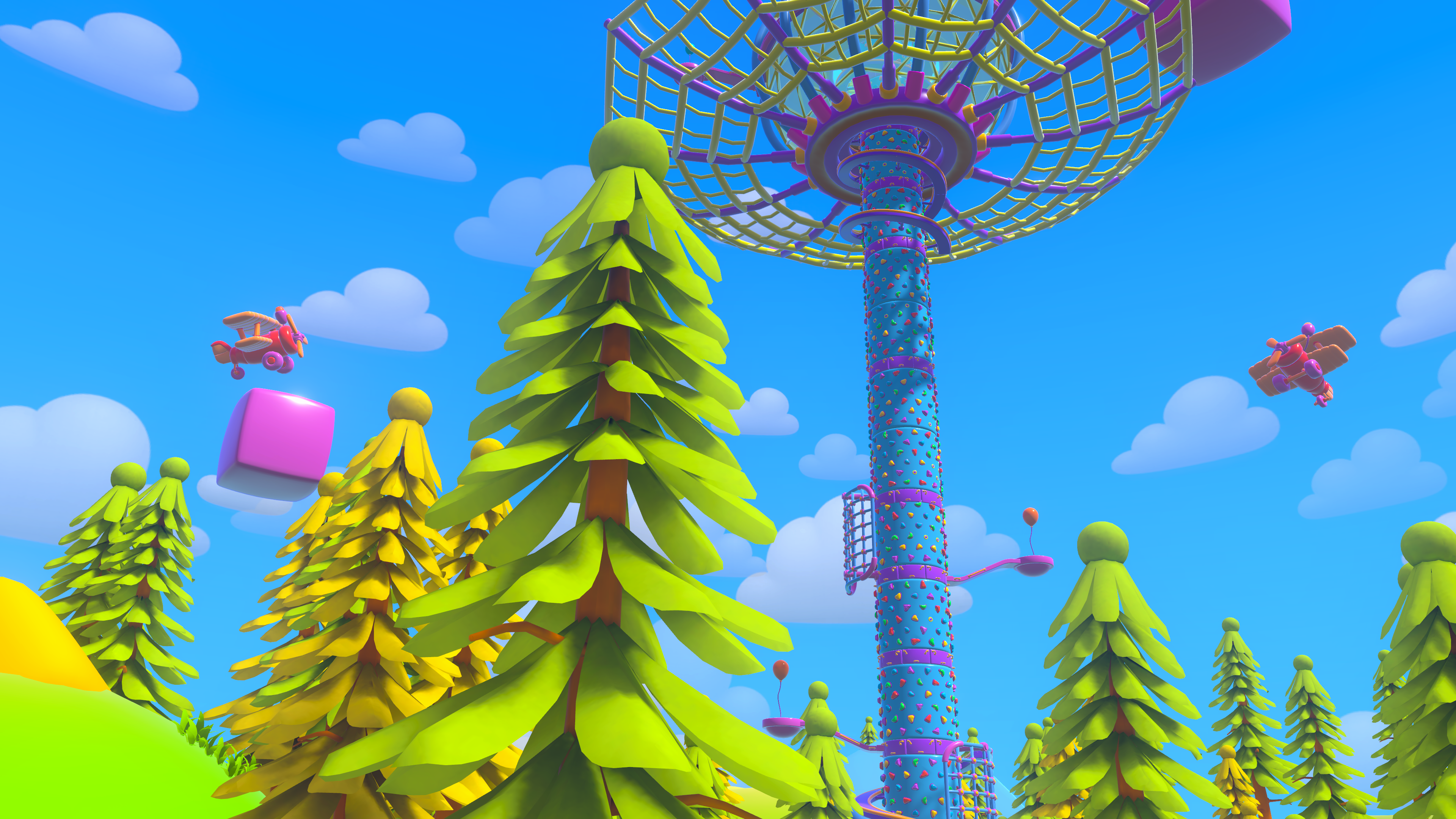 Infinity Climb tower rising above the forest